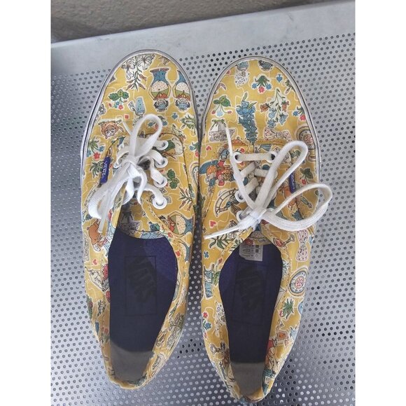 Vans Liberty of London Alice In Wonderland Women’s 7 Men's 5.5 Yellow Disney - Picture 5 of 7